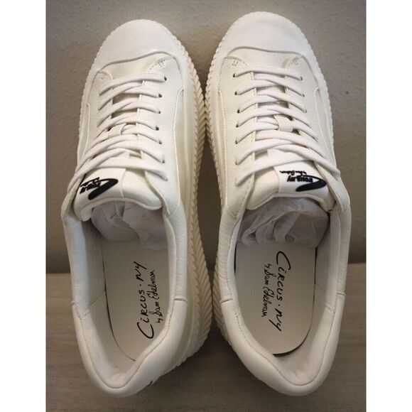 Circus NY x Sam Edelman Women's Sz 10M White Tatum Wavy-Ribbed Flatform Shoes - Picture 7 of 14